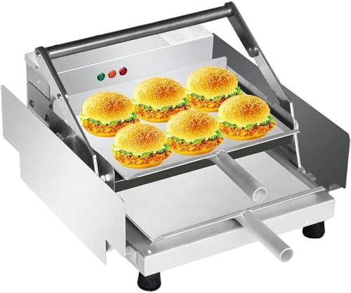 CAFIEDR Elektrische kommerzielle Burgermaschine, Doppel-Burgerpresse, Antihaft-Platte, präzise Temperaturregelung