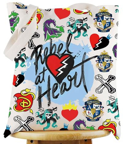 WZMPA Film-Tragetasche, Motiv: Jay & Mal Fans, Geschenk, Evil Queen, wiederverwendbare Einkaufstasche, Bösewicht, Robel at Head T, Large