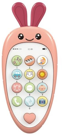 FYOBOT Baby Cell Phone Toy with Early Education & Music, Learning Educational Fake Phone for Kids, Sensory Toy for Kids Pink