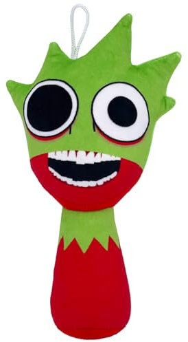 Benolls Sprunki Plushies Merch,Sprunki Plush Toys,Soft Stuffed Animal Pillow Figure Doll Christmas Birthday Gifts for Adult Kids (Green+Red)