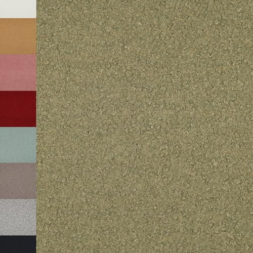 MAGAM-Stoffe Ruby Teddy super weicher Teddyfell Boucle Meterware ab 50cm (08. Kreide grün)