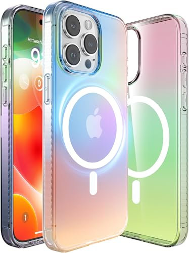 Mephoro Iridescent Case for iPhone 12 Pro, Compatible with Magsafe, Clear Colorful Gradient Design, Shockproof and Scratch-Resistant Protective 12 pro Cover (Iridescent)