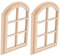 Puppenhaus Miniatur Gewölbter Fenster Schönes Puppen -DIY -Fenster für Puppenhausmodell, Composite Wood 2 Pack