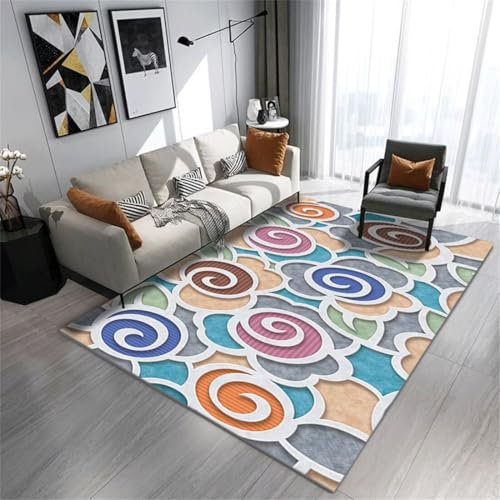 AITROMNI Teppich Bett Teppich Günstig Moderne Farbe kreisförmigen Druck Design Sofa Kissen kann angepasst Werden Teppiche Flur 140X300CM