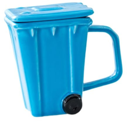 YWJLQH Creative Mug for Iced Drinks and Juices with Recycle Bin Design, Blue