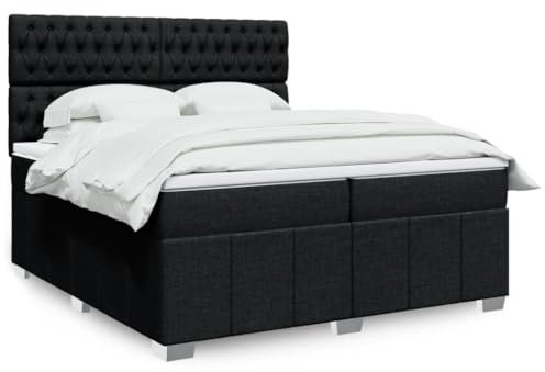 Iiaky Boxspringbett mit Matratze Betten Mit Matratze Schlafzimmer Bett Boxspringbett Mit Matratze Schwarz 200x200 cm Stoff // 3291784