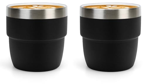 Zenbo 4 oz Stackable Cup, 18/8 Stainless Steel, Vacuum Insulated Espresso/Coffee Mug, BPA-Free & Odorless, 2 Pack