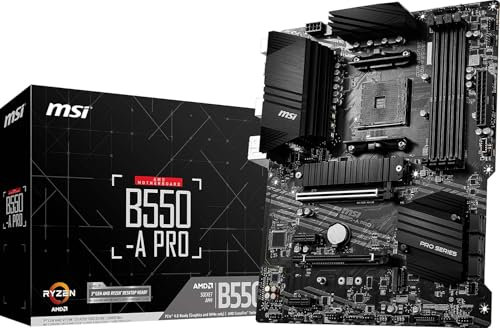 MSI B550-A PRO V1 ProSeries Motherboard (AMD Ryzen 5000, AM4, DDR4, PCIe 4.0, SATA 6Gb/s, M.2, USB 3.2 Gen 2, HDMI/DP, ATX)