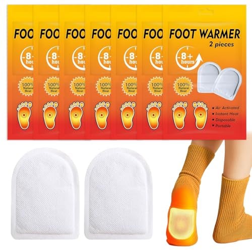 14PCS Fußwärmer, Zehenwärmer Selbstklebend, Wärmepads Füße, Luftaktiviert, 8h Warme Füße, Geeignet für Alle Schuhe, Skischuhe und Outdoor-Aktivitäten