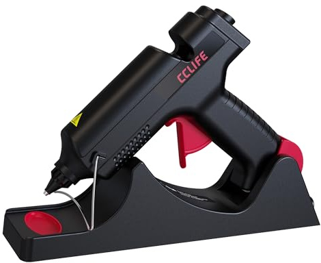 CCLIFE Heißklebepistole 500W mit 6 Heißklebesticks | 2 Heizmodi, wechselbare Düse, Ladestation, kabellos, 11,2 mm, Werkstatt, DIY, Reparaturen Zuhause & Büro