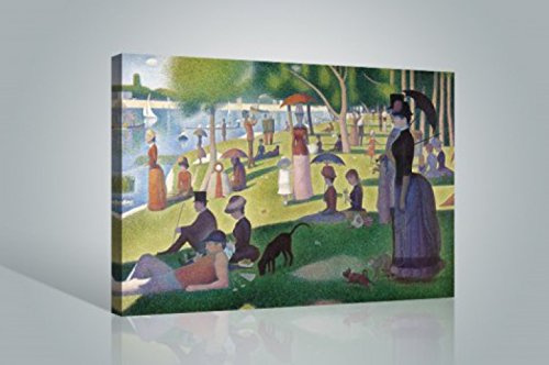 1art1 Georges Seurat Poster EIN Sonntagnachmittag Auf Der Insel La Grande Jatte Bilder Leinwand-Bild Auf Keilrahmen | XXL-Wandbild Poster Kunstdruck Als Leinwandbild 120x80 cm