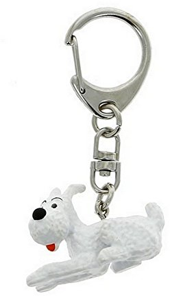 Tim und Struppi - Struppi liegend 4,5 cm PVC-Figur als Schlüsselanhänger