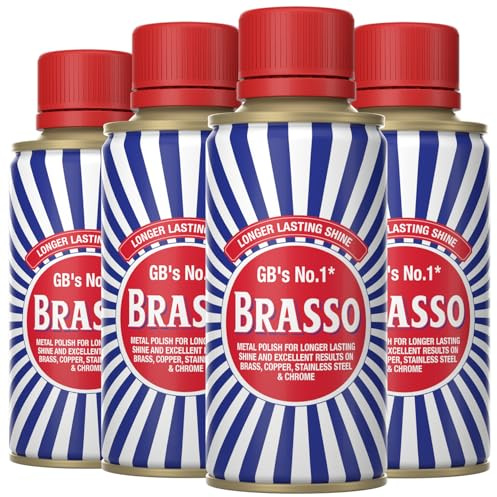 Brasso Metal Polish - Gorgeous Gloss with Radiant Shine and Dazzling Effect, Long-Lasting Shine 17ml (Box of 4)