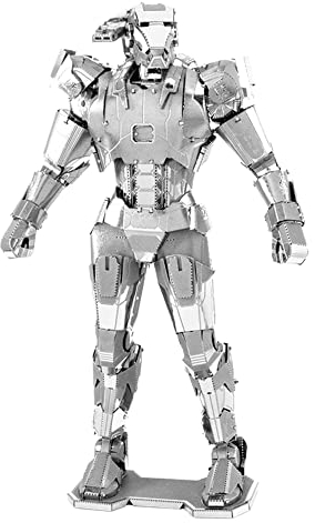 Fascinations MMS323 Metal Earth Metallbausätze - Marvel Avengers War Machine, lasergeschnittener 3D-Konstruktionsbausatz, 3D Metall Puzzle, DIY Modellbausatz mit 3 Metallplatinen, ab 14 Jahre