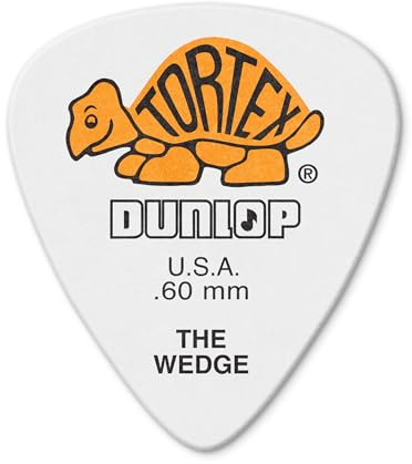 Dunlop 424R.60 Tortex® Wedge, White/Orange, .60mm, 72/Bag
