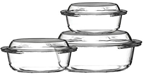 Premier Housewares Casserole Glass Dishes - Set of 3