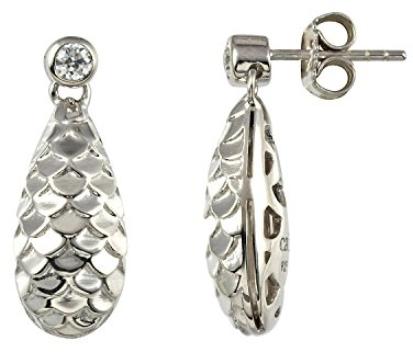 caï women Damen-Ohrstecker 925 Sterling Silber rhodiniert Zirkonia weiß