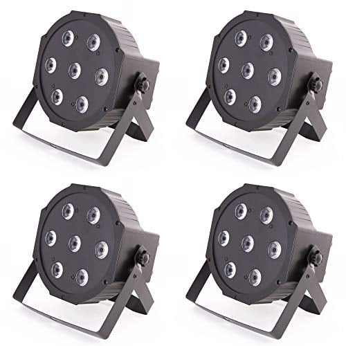 ETEC Professional 4x Quad LED PAR Scheinwerfer 7x10 Watt RGBW 4in1 DJ Party Effekt Bühne Theater Club Disco Licht Hochzeit Set Veranstaltung Event