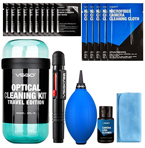 VSGO DKL-18 - Kit de viaje para limpieza lentes, color azul