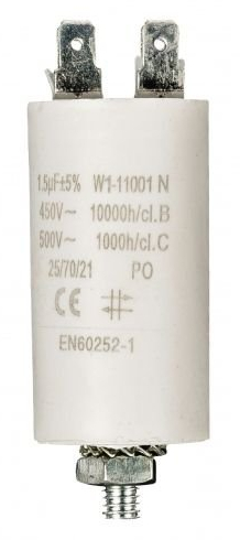 CABLEPELADO Condensatore di avviamento per motore elettrico | Condensatore permanente | monofase | 4 terminali | Adatto per pompe, compressori, lavatrici, macchine ad aria | 450 VAC | 1,5 uF.
