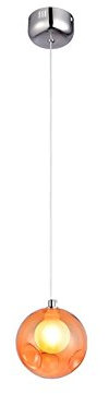 Kronleuchter Pendel Leuchter Hängeleuchte Pendelleuchte Farbige Bubble Ball Lampe Glas Esszimmerlampe Für Mehrflammige Leuchten Buntglas Höhenverstellbare 100CM (Single head Orange)