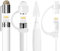 [5-teilig] MEKO Zubehör für Apple Pencil Cap Halter / Federabdeckung / Lightning Kabel Adapter Tether / 2 in 1 Faserkappe als Stylus / Soft Silikon Schutzgriff für iPad Pro Pencil