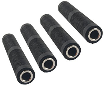 Devinal Coupleur femelle vers femelle TRS/TS 6,35 mm, adaptateur jack stéréo 6,35 mm, connecteurs changeurs de genre – Lot de 4