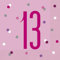 Dazzling 13th Glitz Pink & Silver Luncheon Napkins (16cm) - Soft & Chic Sparkling Design - Perfect for Celebrations & Events - 16ct