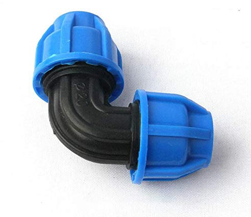 TOOLSTAR Raccordo a compressione in plastica, DN25-3/4 Raccordo a gomito a compressione in plastica da 90 gradi per tubo dell'acqua MDPE/HDPE