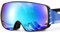 Odoland Skibrille Kinder Snowboardbrille für brillenträger Helmkompatible mit UV-Schutz und OTG Anti-Beschlage für Jungen und Mädchen zum Skifahren und Bergsteigen Schwarz Blau