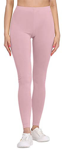 Bellivalini Leggings Damen aus Viskose Ganzjährig Bequeme Bekleidung Damen für tägliches Tragen oder Sport BLV50-147 (Puderrosa, M)