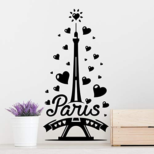 Wandtattoo mit Eiffelturm-Motiv, für Schlafzimmer, Küche, Kinder, Wohndekoration, Wandbild, Fenster, Tür, Blume, Zuhause, abnehmbar, Vinyl, selbstklebend, dekorativ