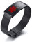 Medizinischer Alarm ID Armband, Kundenspezifisches Netzband Einstellbare SOS-Notfall-Personalisierte Namens-ID-Tag-Identifikationsarmbänder für Unisex, Schwarz