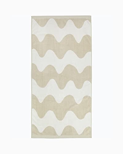 Marimekko - Badetuch, Duschtuch - Lokki - Baumwolle - Beige-Weiß - 70 x 140 cm