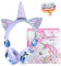 JYPS Kids Unicorn Auriculares Inalámbricos, Auriculares Bluetooth para Niñas, Cascos para Niños Lindos Auriculares para Cumpleaños de Niñas Regalo de Unicornio de Navidad de Regreso a la Escuela