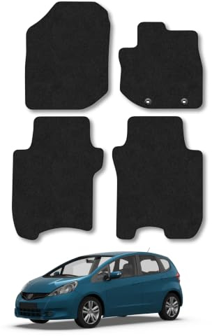 Honda Jazz (2008-2011) Carpet Car Mats | Black Edge Trim Tailored Fit Floor Mats Full Coverage Protection Accessories Easy Clean Anti Slip Made in the UK