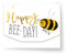 KE - Premium Geburtstagskarte mit Druck, Umschlag innen, 100x130mm - Happy bee-day Motiv