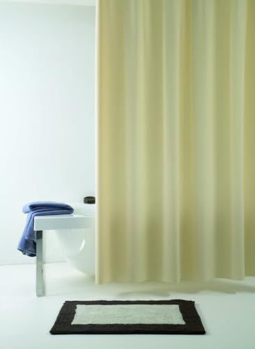 Grund Duschvorhang Anti-Schimmel, Wasserdicht Vorhang an Badewanne, Soft Vinyl, Allura, Duschvorhang 80x200 cm, beige