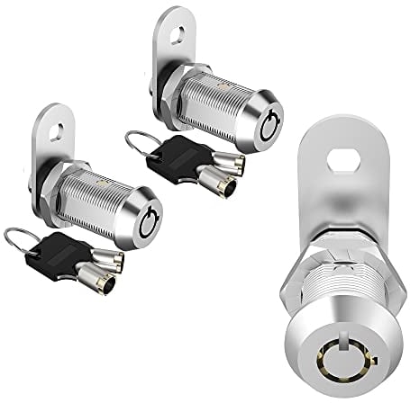2 Pack RV Storage Locks Cam Locks Keyed Alike, 1-1/8 Cabinet Locks with Key, Secure RV Compartment Door Toolbox Mailbox Lock Replacement Set, Zinc Alloy