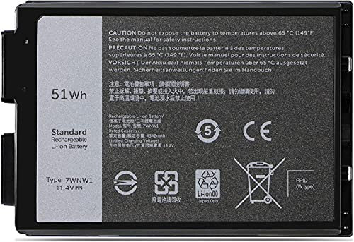 ANTIEE 51Wh 7WNW1 Laptop Batteria Compatible dell Latitude 5420 5424 Rugged Latitude 7424 Rugged Extreme Series DMF8C 0DMF8C GK3D3 0GK3D3 11.4V 4342mAh 3-Cell