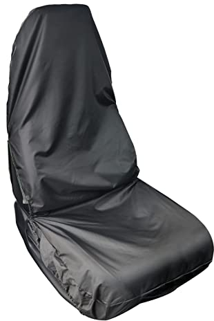 Awnic Sitzschoner für Autositze, Vordersitze Einzelne Wasserdicht Sitzbezug Autositz Abdeckung, 420D Polyester AlicanTex Universal Sitzüberzug für Auto, Schwarz Sitzschutz Auto