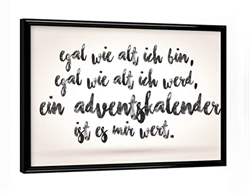 artboxONE Poster mit schwarzem Rahmen 18x13 cm Typografie Adventskalender Vorfreude - Bild adventskalender