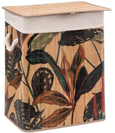 Five - Panier à Linge en Bambou et Tissu Écru 50L déco Palawan