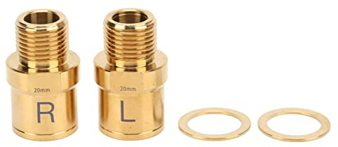 BuyWeek Fahrrad Pedalverlängerung, Titanlegierung Fahrrad Pedal Extender 20mm Fahrradpedale Verlängerte Spindel und Dichtung für Mountainbike(Gold)