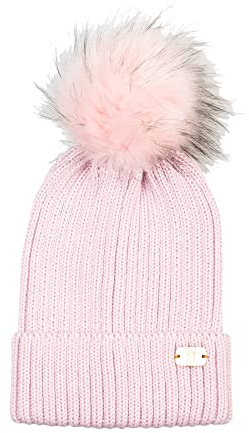 Rydale Ladies Pom Pom Hat Women's Bobble Hat Winter Beanie 12 Colours (Sorbet)