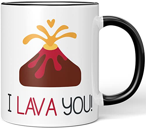JUNIWORDS Tasse, I Lava You!, Schwarz (1007762)