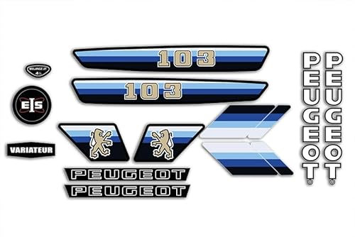 Set 103 MVL Sport zum Dekorieren Ihres Mofa Peugeot wie damals (blau)