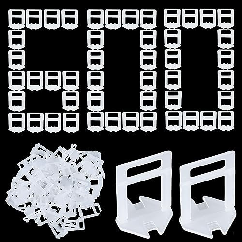 600 pcs Tile Spacer Clips,Tile Leveling System 2mm Tile leveller Base Adjuster Tile leveller for Floor tiling