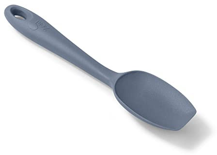 Zeal J221K Silicone Non-Stick Flat Ended, Flexible Spatula Spoon (20cm) - Provence Blue