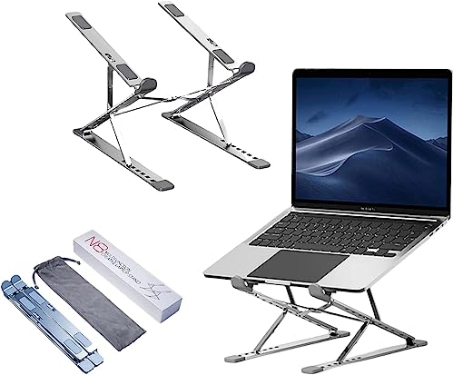 KINGDATA Laptop Ständer, ergonomischer Aluminium-Laptop-Erhöhung für Schreibtisch, Computer ständer 7 + 9 Stufen höhenverstellbar, Faltbarer Notebook Ständer, kompatibel mit Allen 10-17 Zoll Laptops